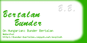 bertalan bunder business card